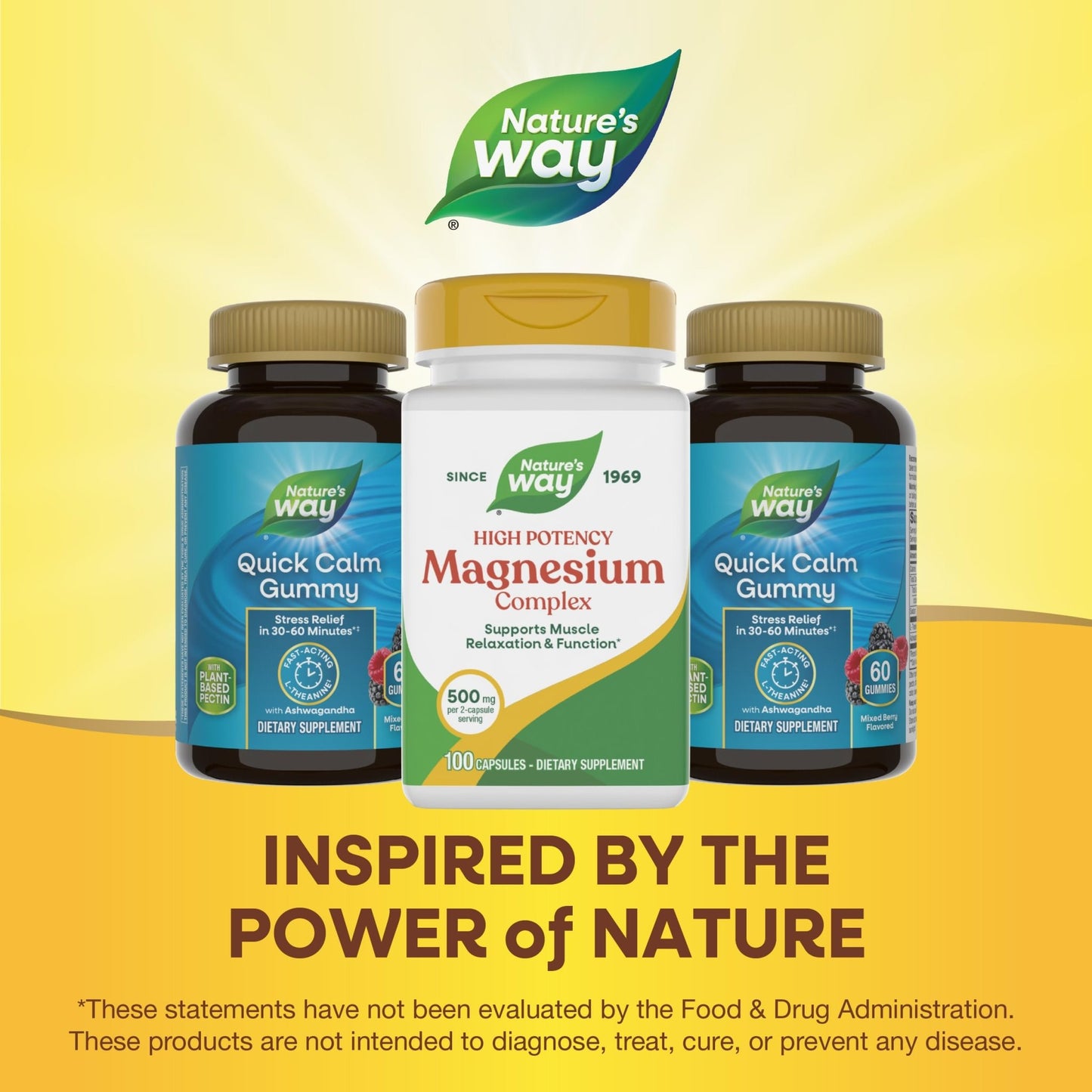 Nature's Way Magnesium Complex, Supports Muscle Relaxation*, Muscle Function*, Promotes a sense of Calm*, Magnesium Citrate and Oxide, 100 Capsules - dailyvitalstore