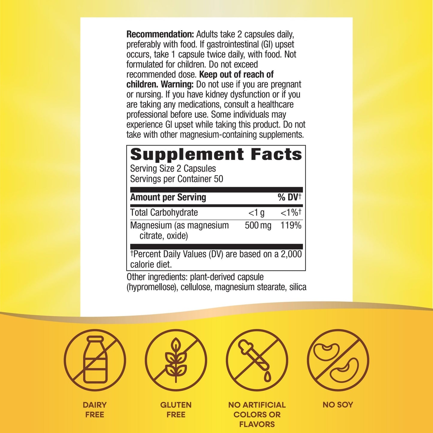 Nature's Way Magnesium Complex, Supports Muscle Relaxation*, Muscle Function*, Promotes a sense of Calm*, Magnesium Citrate and Oxide, 100 Capsules - dailyvitalstore