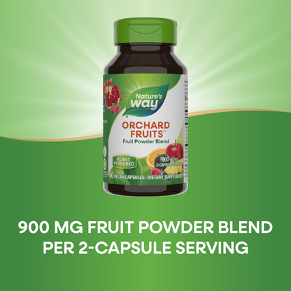 Nature's Way Orchard Fruits, Fruit Powder Blend, Contains 12 Different Fruits, 900mg Per 2-Capsule Serving, 60 Capsules - dailyvitalstore