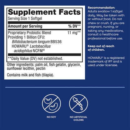 Nature's Way Probiotic Pearls Acidophilus, Supports Digestive Balance & Gut Health*, Reduces Occasional Constipation and Bloating*, 1 Billion CFU, No Refrigeration Required, 30 Softgels - dailyvitalstore