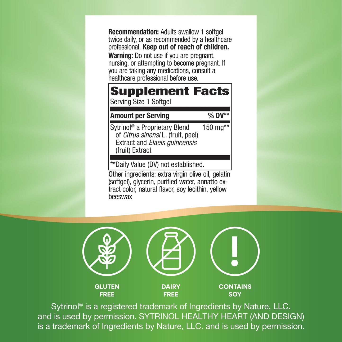 Nature's Way Sytrinol Cholesterol Control; Premium Blend; 60 Softgels - dailyvitalstore