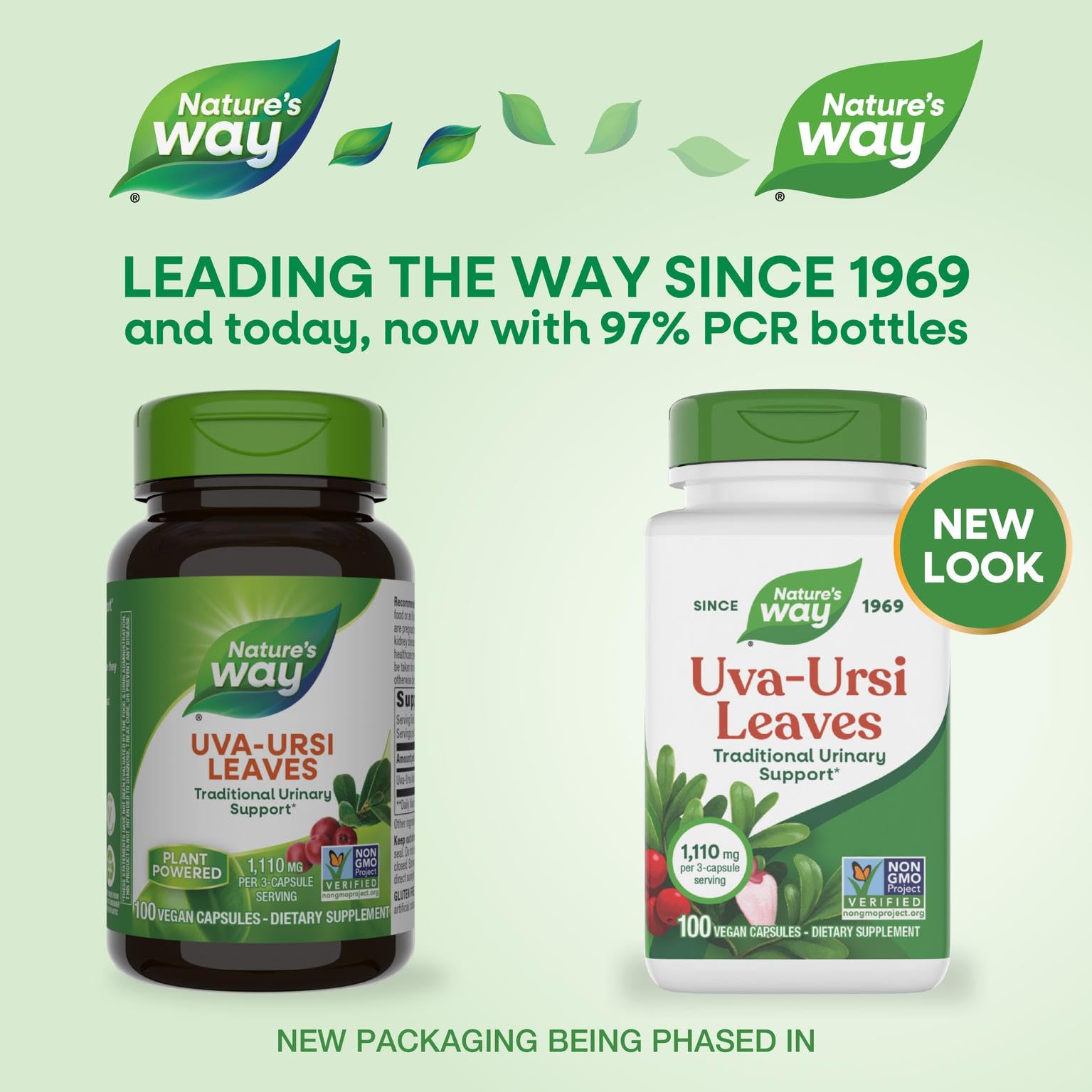 Nature's Way Uva Ursi Leaves, Traditional Urinary Support*, 1,110 mg per 3-Capsule Serving, Non-GMO Project Verified, Herbal Dietary Supplement, Gluten Free, 100 Vegan Capsules (Packaging May Vary) - dailyvitalstore