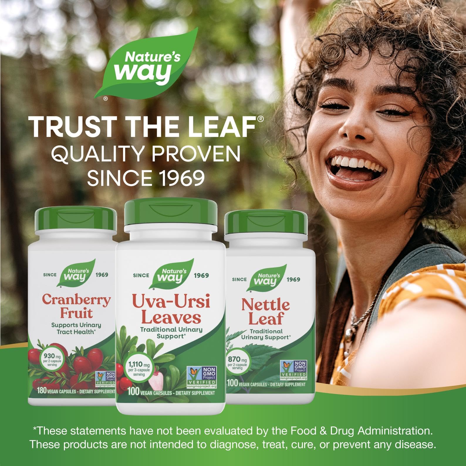 Nature's Way Uva Ursi Leaves, Traditional Urinary Support*, 1,110 mg per 3-Capsule Serving, Non-GMO Project Verified, Herbal Dietary Supplement, Gluten Free, 100 Vegan Capsules (Packaging May Vary) - dailyvitalstore