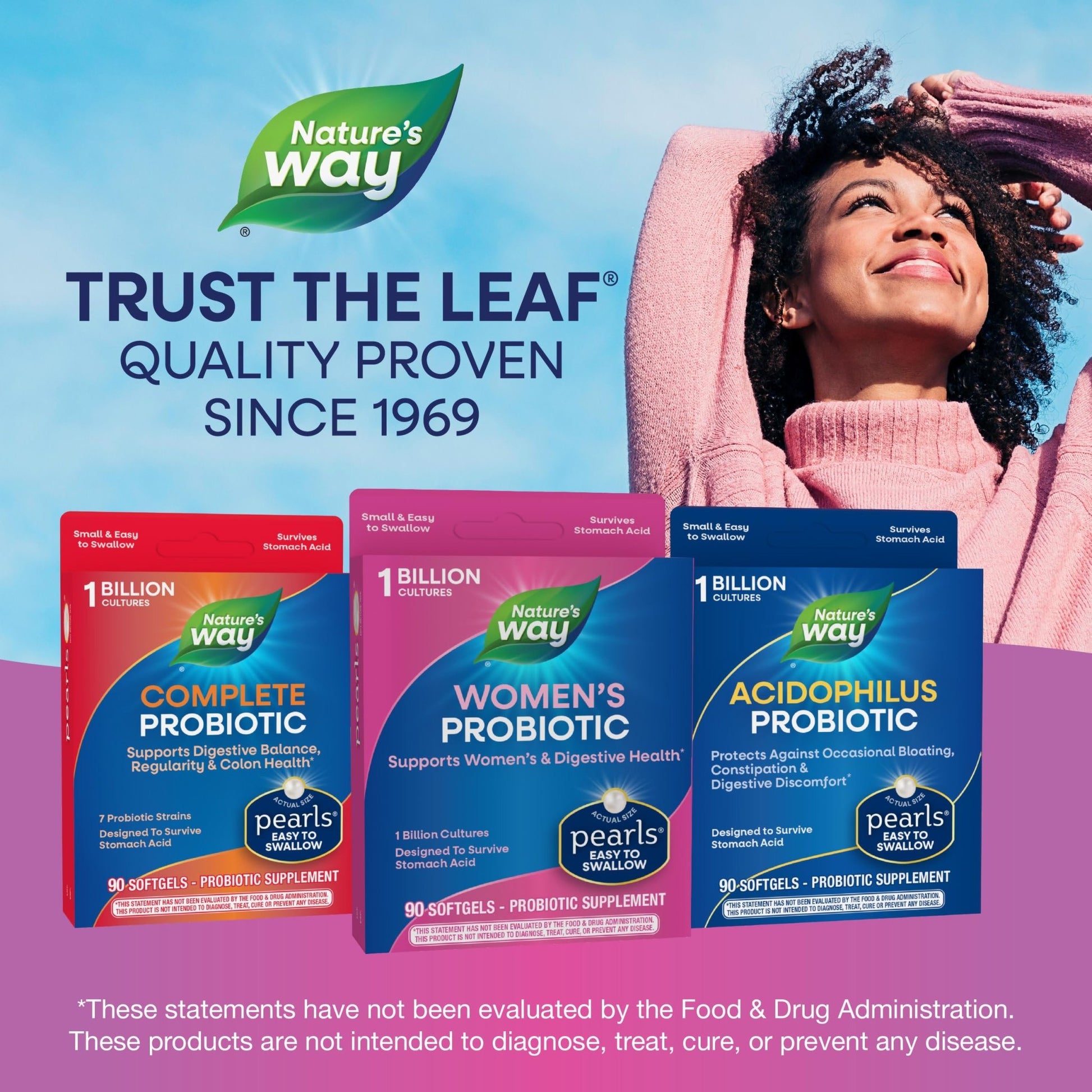 Nature's Way Women's Probiotic Pearls, Supports Women's and Digestive Health*, Protects Against Occasional Constipation & Bloating*, 1 Billion Live Cultures, 90 Softgels, (Pack of 2) - dailyvitalstore