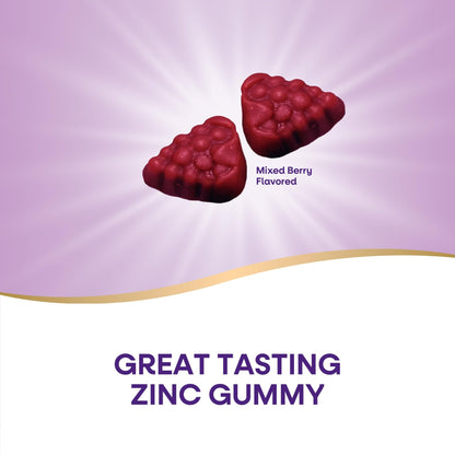 Nature's Way Zinc Gummies, Adult & Kids 9+ Immune Support Gummies*, 100% Daily Value per Serving, Mixed Berry Flavor, 120 Chews - dailyvitalstore