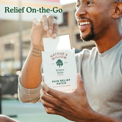 Nature's Willow Natural Pain Relief Patches for Muscles & Joints | Fast-Acting with White Willow Bark | Free from Artificial Fragrances & Dyes | 6 Patches per Pack (3-Pack) - dailyvitalstore