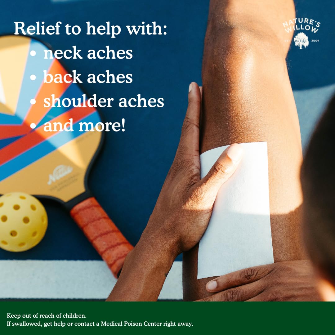 Nature's Willow Relief Patches – Fast-Acting, Plant-Based Topical Solution to Help with Sore Muscles & Joints | 6 Patches per Pack | 1-Pack - dailyvitalstore