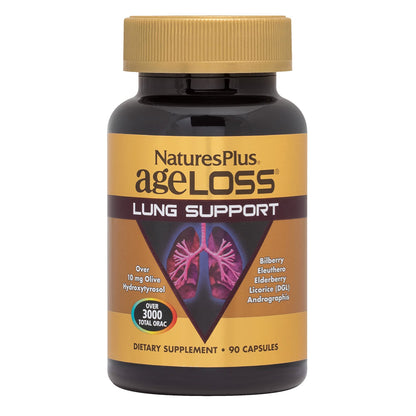 NaturesPlus AgeLoss Lung Support - 90 Capsules - Vegetarian, Gluten Free - 30 Servings - dailyvitalstore