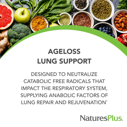 NaturesPlus AgeLoss Lung Support - 90 Capsules - Vegetarian, Gluten Free - 30 Servings - dailyvitalstore
