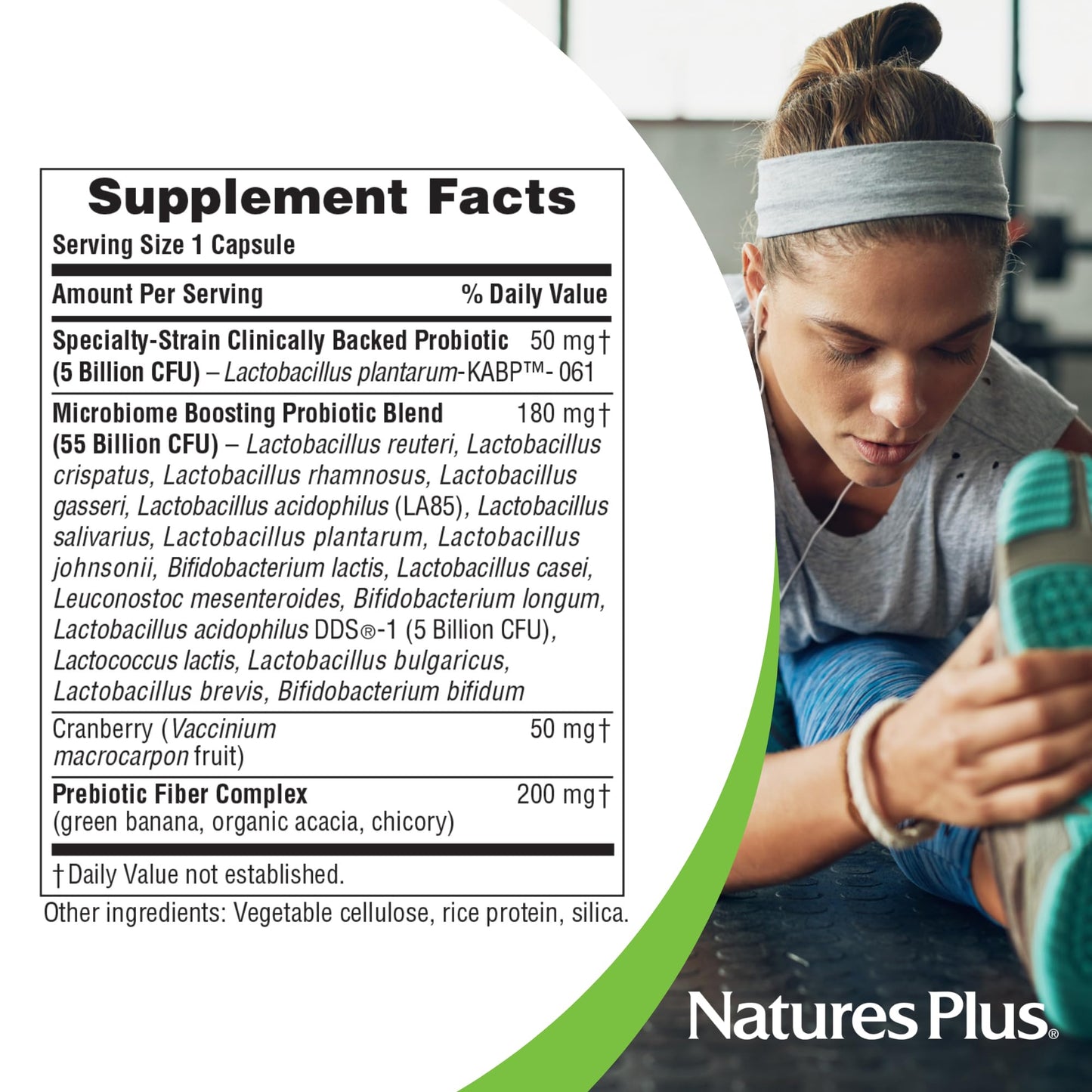 NaturesPlus GI Natural Probiotic Women - 30 Capsules - Digestive & Immune Support, Urinary Tract Health - Includes Cranberry - Gluten Free - 30 Servings - dailyvitalstore