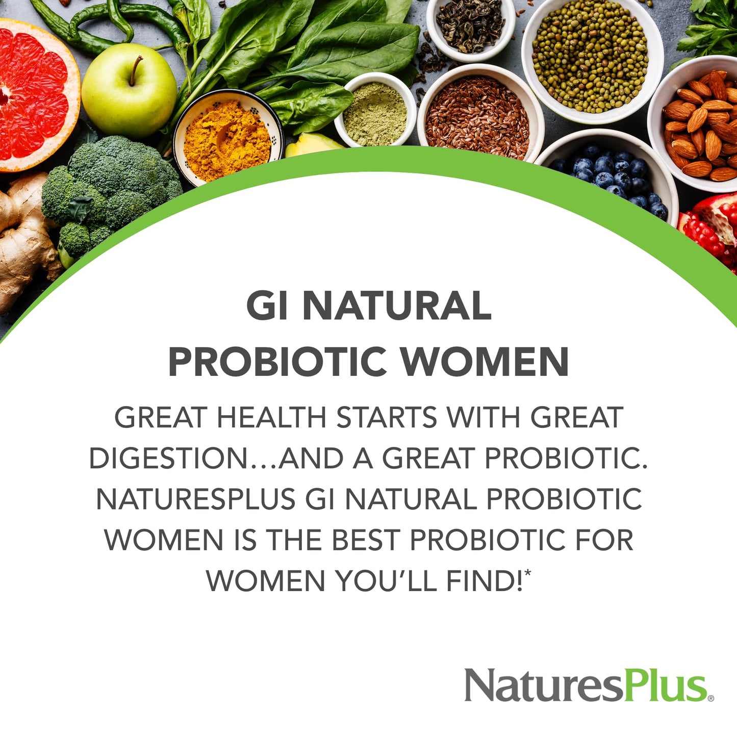 NaturesPlus GI Natural Probiotic Women - 30 Capsules - Digestive & Immune Support, Urinary Tract Health - Includes Cranberry - Gluten Free - 30 Servings - dailyvitalstore