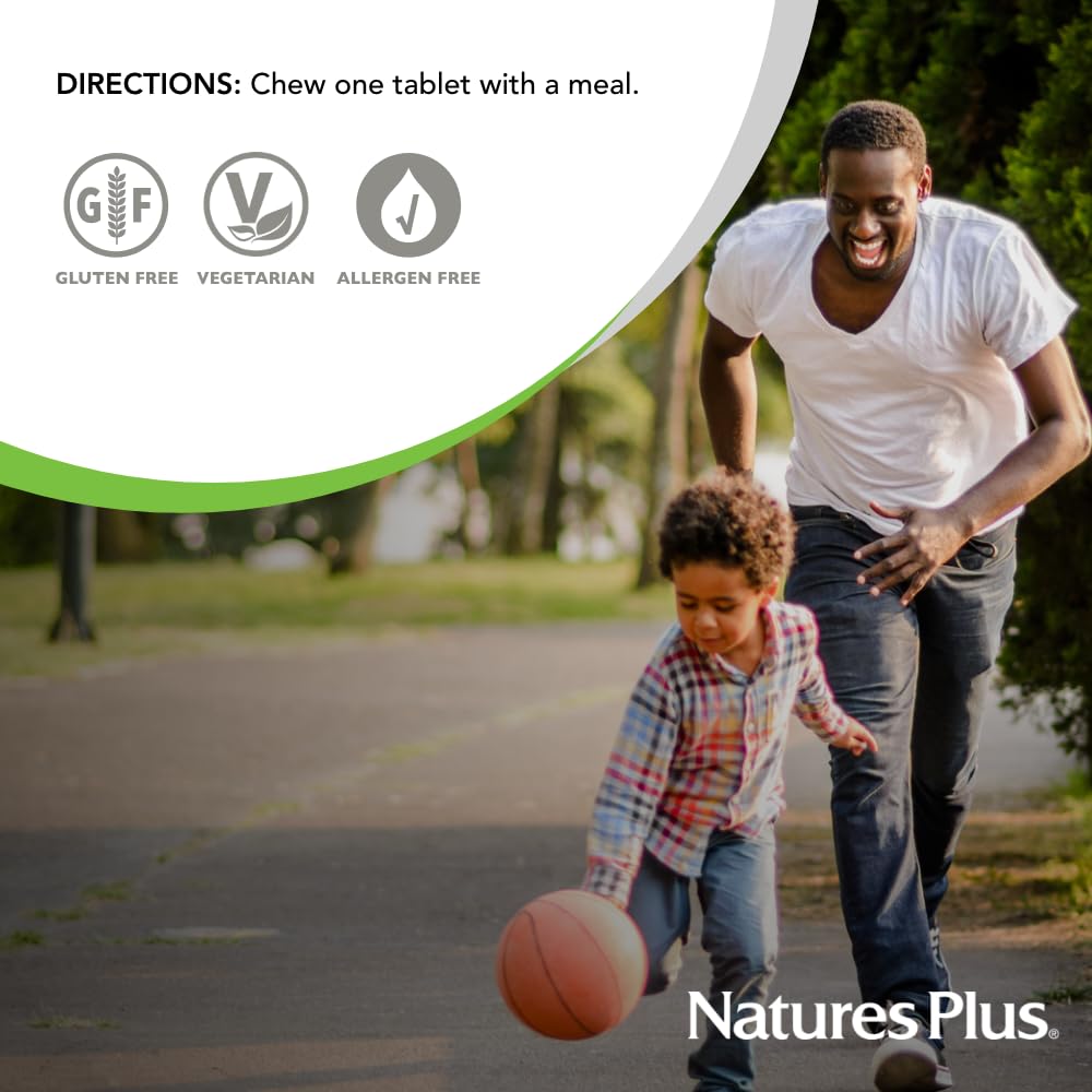 NaturesPlus Papaya Enzyme - 180 Chewable Tablets - Digestive Aid Supplement with Amylase & Protease - Helps Reduce Gas, Bloating, Stomach Upset & Discomfort - Vegan, Gluten Free - 180 Servings - dailyvitalstore