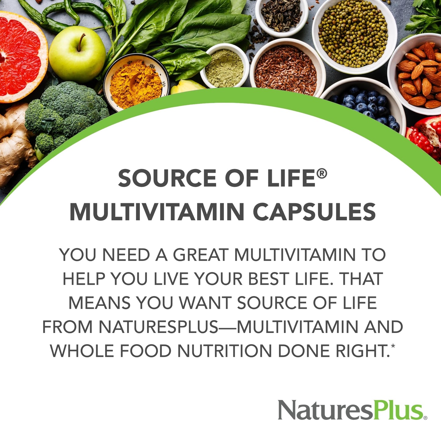 NaturesPlus Source of Life - 180 Capsules - Multivitamin & Mineral Supplement - Supports Natural Energy & Overall Well-Being - Gluten Free, Vegetarian - 20 Servings - dailyvitalstore