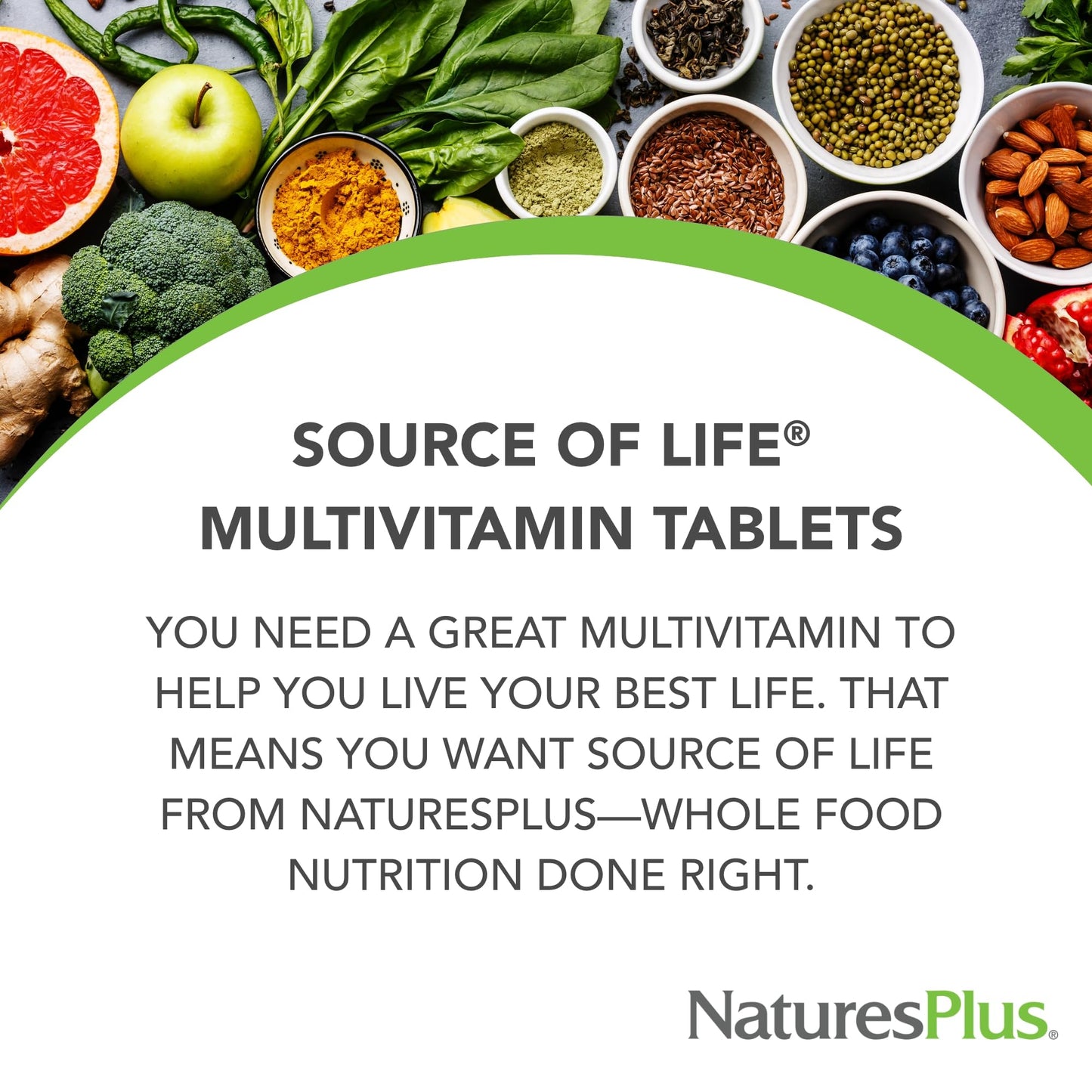 NaturesPlus Source of Life - 90 Tablets - Multivitamin & Mineral Supplement with Concentrated Whole Foods - Gluten Free, Vegetarian - 30 Servings - dailyvitalstore