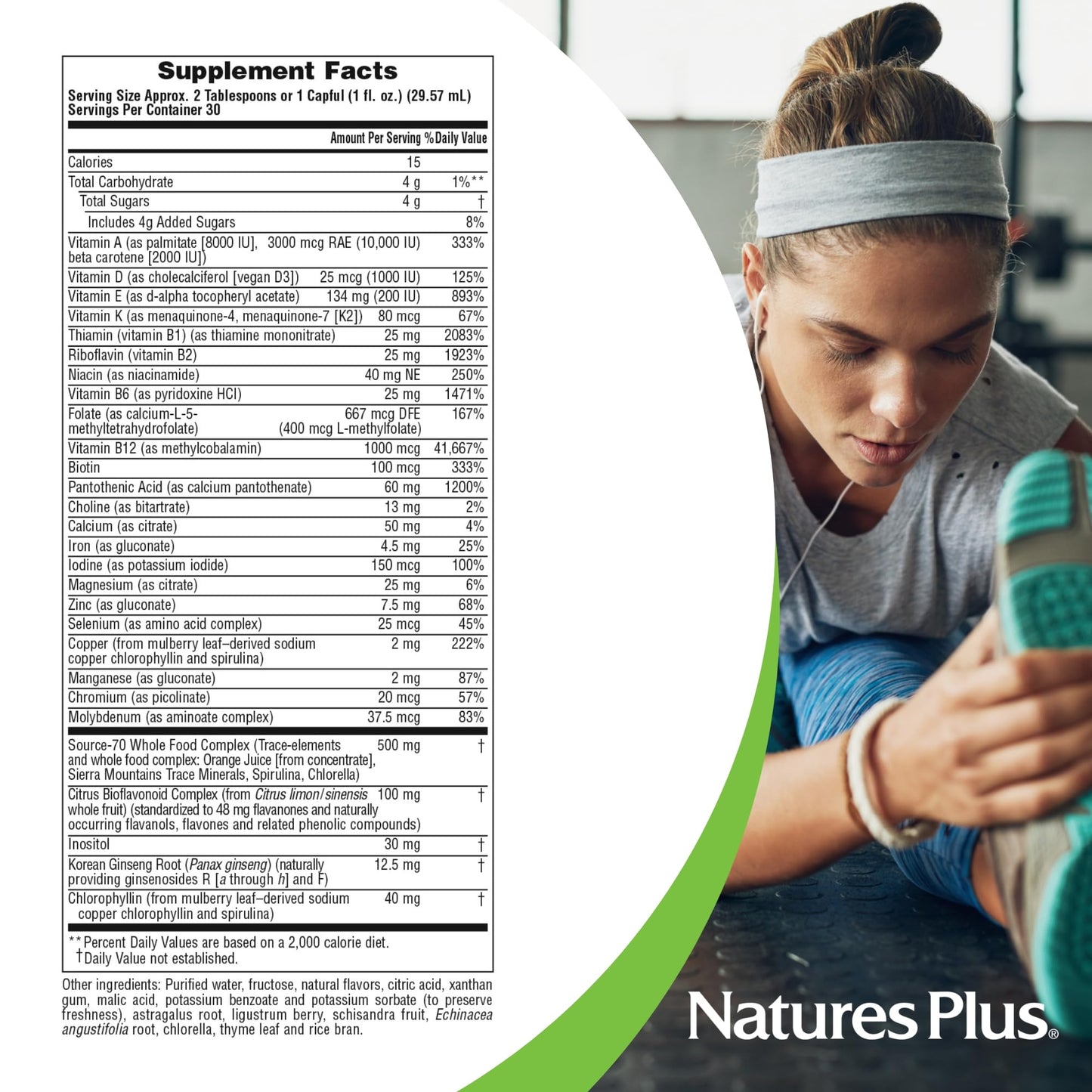 NaturesPlus Source of Life Liquid - 30 fl oz - Tropical Fruit Flavor - Wholefood Supplement, Energy Booster, Antioxidant - Vegetarian, Gluten-Free - 30 Servings - dailyvitalstore