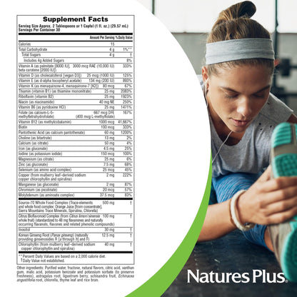 NaturesPlus Source of Life Liquid - 30 fl oz - Tropical Fruit Flavor - Wholefood Supplement, Energy Booster, Antioxidant - Vegetarian, Gluten-Free - 30 Servings - dailyvitalstore