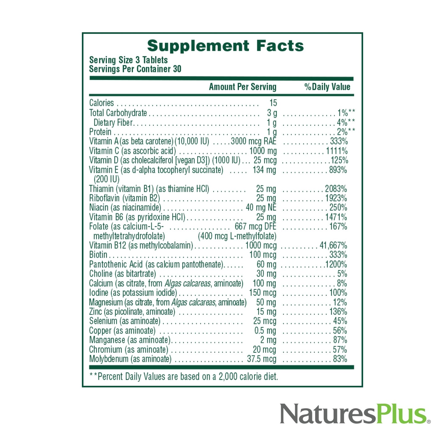 NaturesPlus Source of Life No Iron - 90 Tablets - Multivitamin & Mineral Supplement with Vitamin D3 - Supports Natural Energy & Well-Being - Gluten Free, Vegetarian - 30 Servings - dailyvitalstore