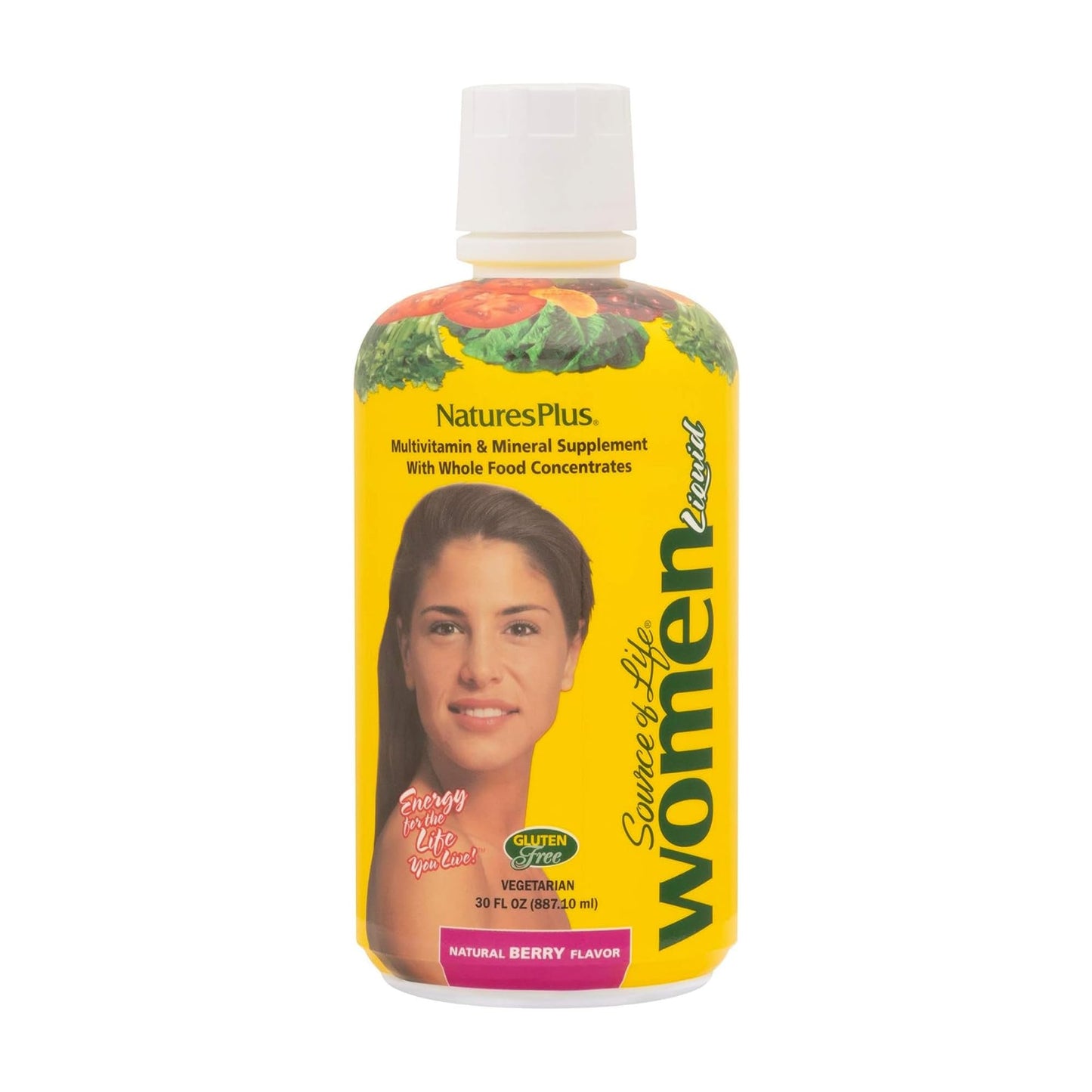 NaturesPlus Source of Life Women Liquid Multivitamin - 30 fl oz - Natural Berry Flavor - Whole Foods & Minerals - Healthy Immune System & Energy - Vegetarian, Gluten-Free - 30 Servings - dailyvitalstore
