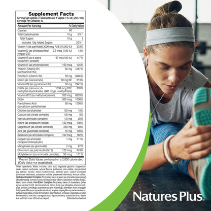 NaturesPlus Source of Life Women Liquid Multivitamin - 30 fl oz - Natural Berry Flavor - Whole Foods & Minerals - Healthy Immune System & Energy - Vegetarian, Gluten-Free - 30 Servings - dailyvitalstore