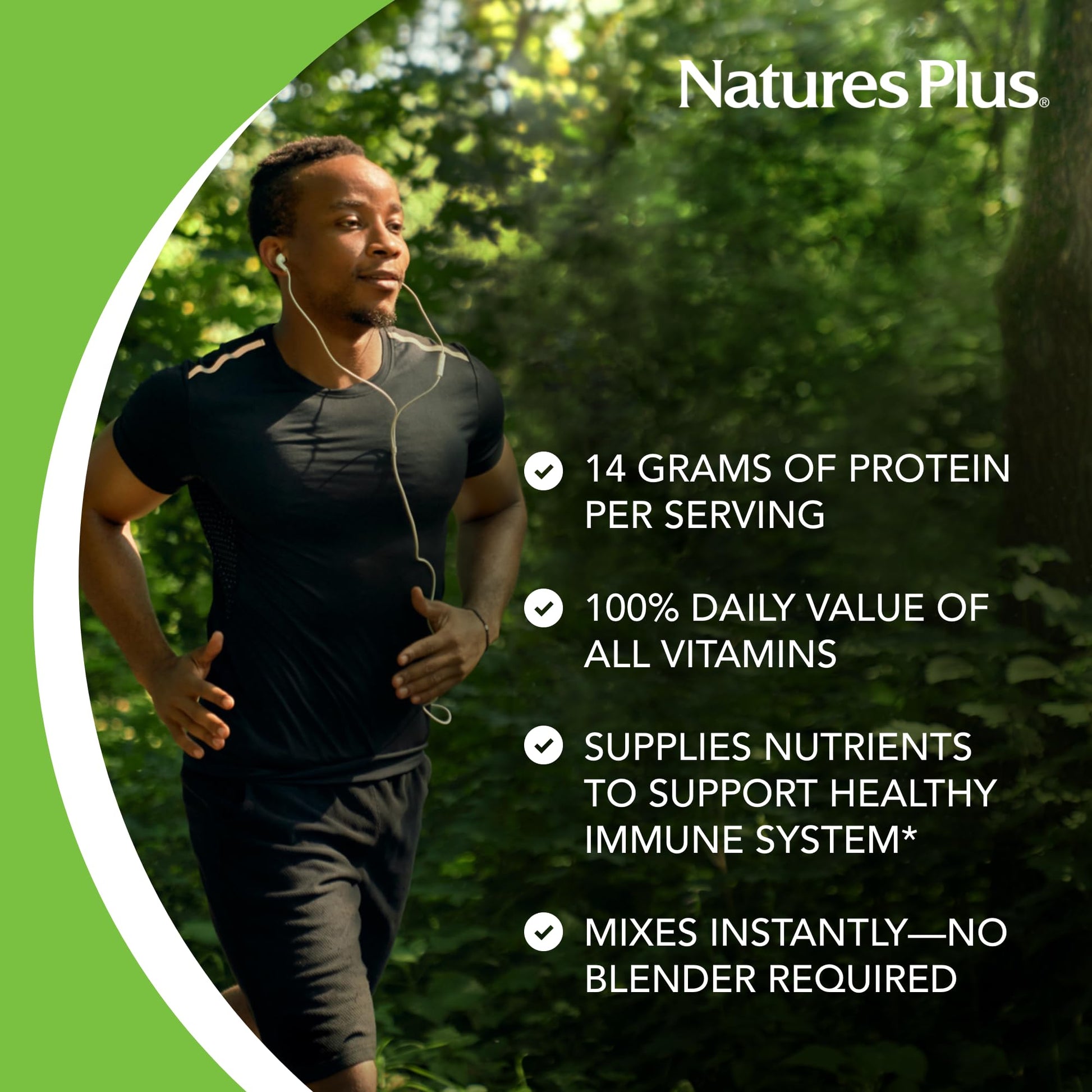 NaturesPlus SPIRU-TEIN, Chocolate - 1.05 lb - Plant-Based Protein Shake - Non-GMO, Vegetarian, Gluten Free - 17 Total Servings - dailyvitalstore
