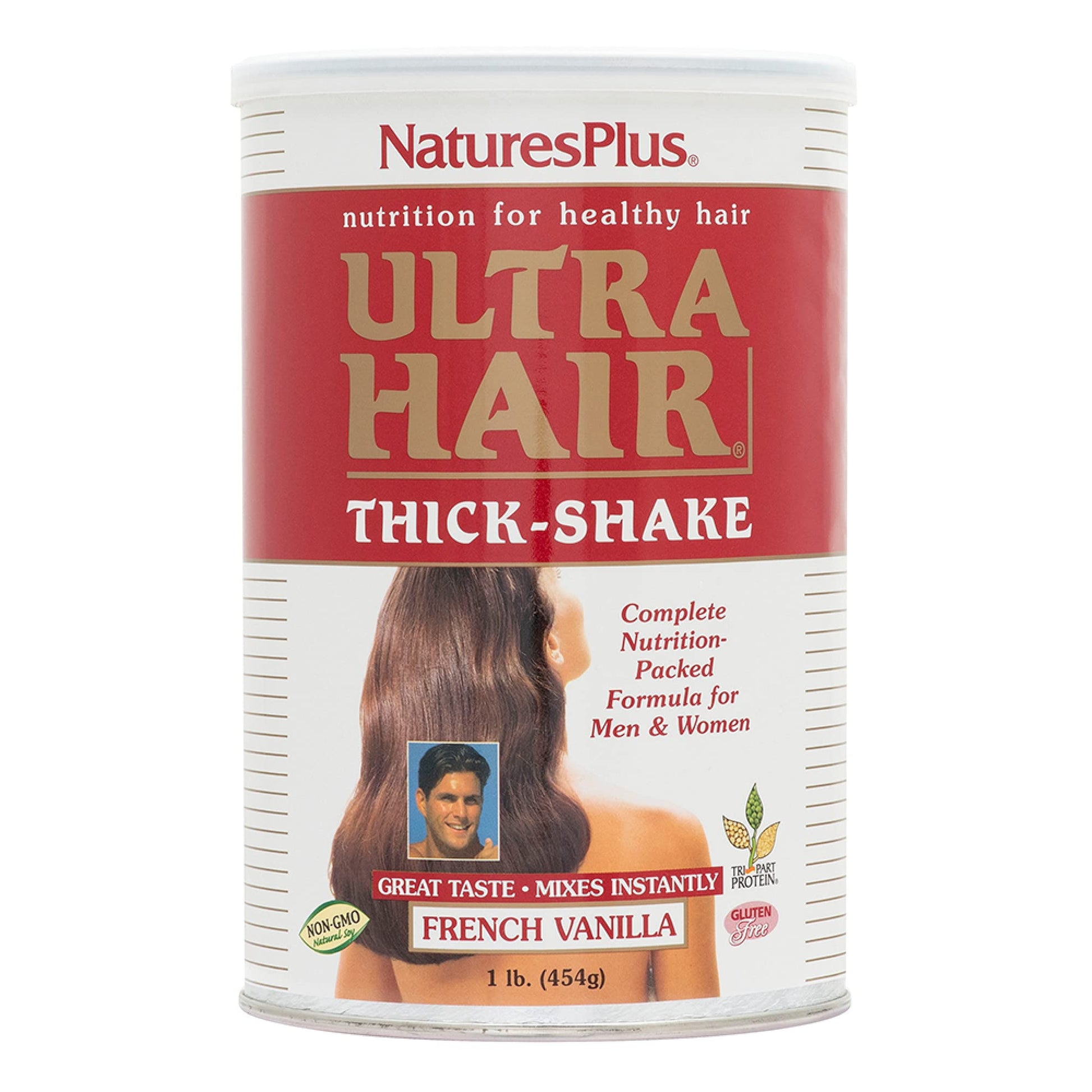 NaturesPlus Ultra Hair Thick Shake - 1 lb - French Vanilla Flavor - Hair Protein Powder for Healthy Growth - With Biotin & Amino Acids - Non-GMO, Gluten-Free - 16 Servings - dailyvitalstore