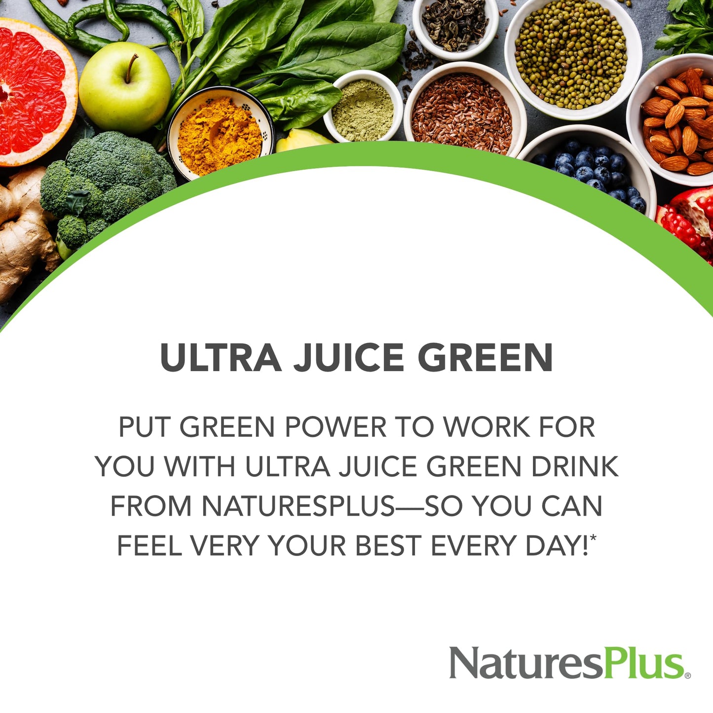 NaturesPlus Ultra Juice Green Drink - 1.32 lb - Supports Immune Health, Digestion & Energy Production - Organic, Non-GMO, Vegan, Gluten Free - 60 Servings - dailyvitalstore