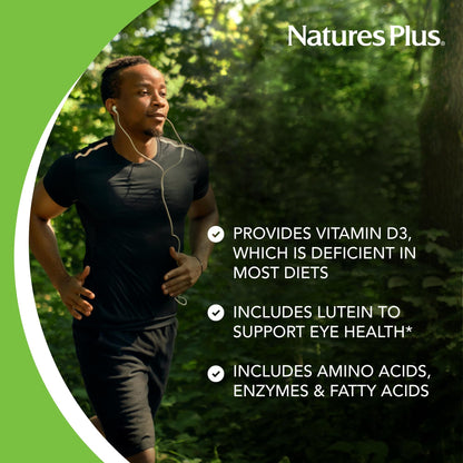 NaturesPlus Ultra Source of Life No-Iron Multivitamin - 180 Tablets - Supports Immune Health, Energy & Overall Well-Being - with Lutein & Vitamin D3 - Vegetarian & Gluten Free - 60 Servings - dailyvitalstore