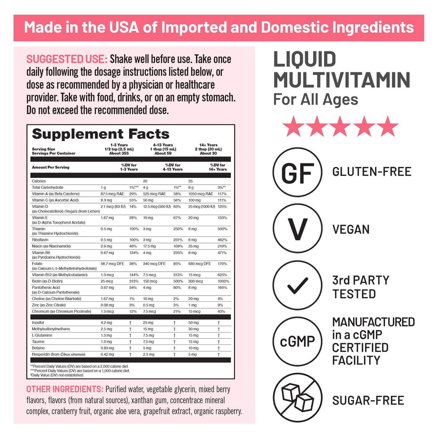 NatureWise Liquid Multivitamin for Women, Men of All Ages - Sugar Free, Vegan - Vitamins for Energy Levels, Beauty, Immune Health with Methylated B12 & Folate - Non-GMO - 30 fl oz(887 mL) - dailyvitalstore