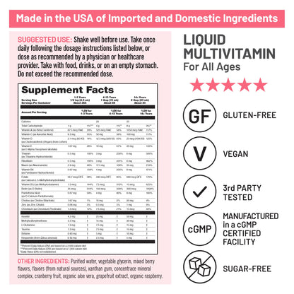 NatureWise Liquid Multivitamin for Women, Men of All Ages - Sugar Free, Vegan - Vitamins for Energy Levels, Beauty, Immune Health with Methylated B12 & Folate - Non-GMO - 30 fl oz(887 mL) - dailyvitalstore