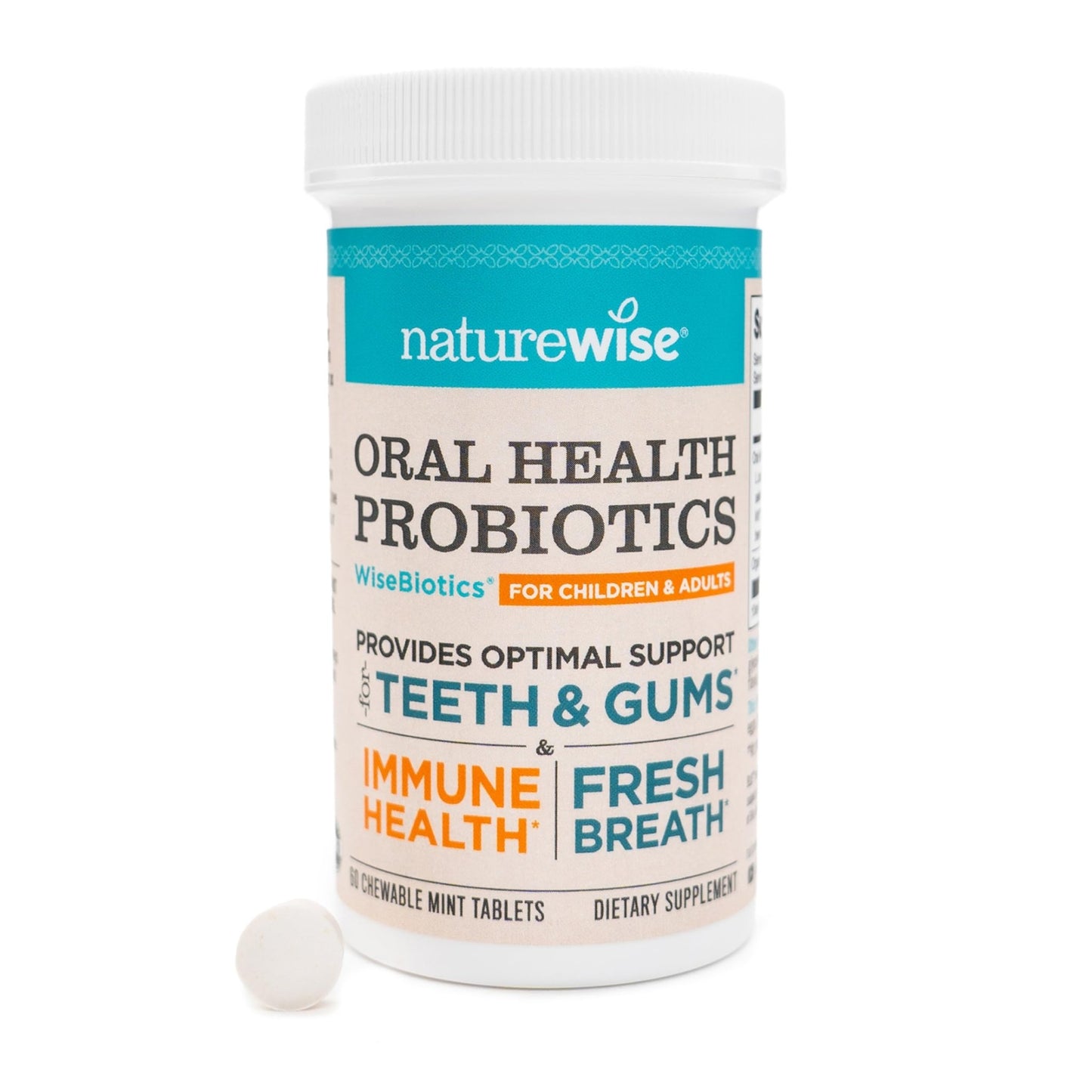 NatureWise Oral Probiotics for Mouth Bad Breath - Chewable Sugar-Free Mint - Lactobacillus reuteri Chewable - Oral Probiotics For Kids & Adults - dailyvitalstore
