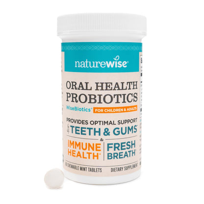 NatureWise Oral Probiotics for Mouth Bad Breath - Chewable Sugar-Free Mint - Lactobacillus reuteri Chewable - Oral Probiotics For Kids & Adults - dailyvitalstore