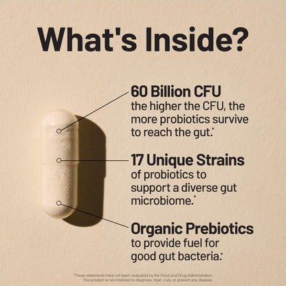 NatureWise Probiotics 60 Billion CFU - 17 Strains + Organic Prebiotics - Immune, Digestive & Gut Health Support for Women & Men - Vegetarian, Gluten-Free, - dailyvitalstore