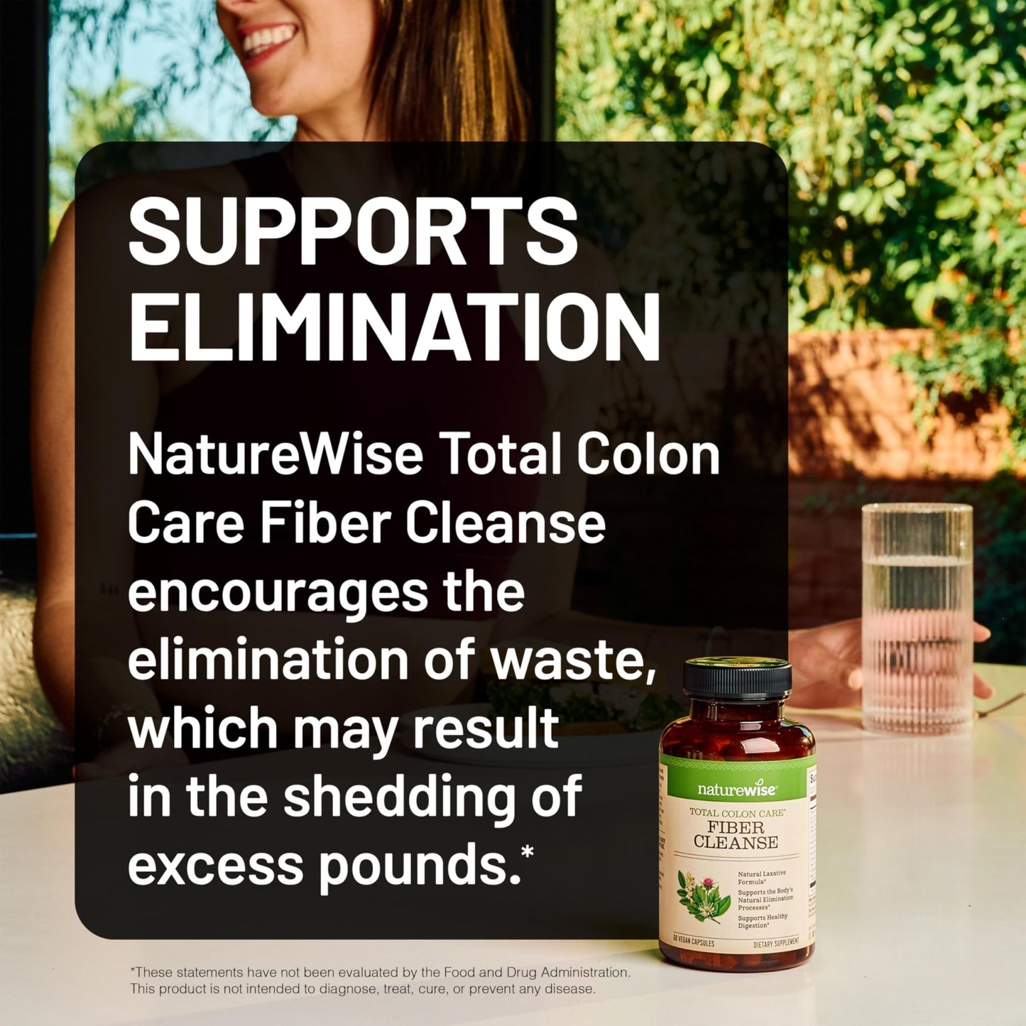 NatureWise Total Colon Care Fiber Cleanse - Natural Laxative Blend - Herbal Laxatives, Prebiotics, & Enzymes for Regularity, Digestion, Weight & Gut Health - dailyvitalstore