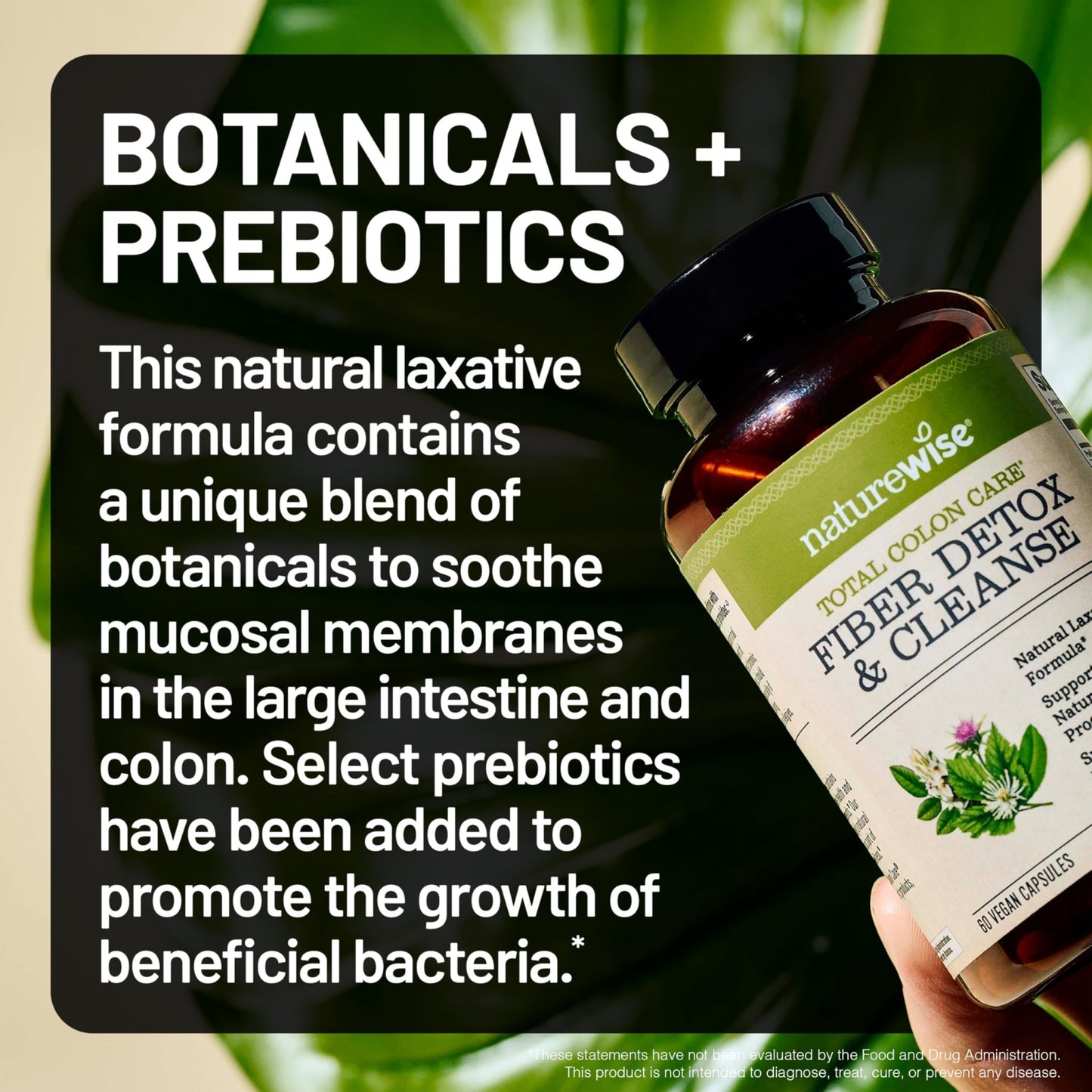 NatureWise Total Colon Care Fiber Cleanse - Natural Laxative Blend - Herbal Laxatives, Prebiotics, & Enzymes for Regularity, Digestion, Weight & Gut Health - dailyvitalstore