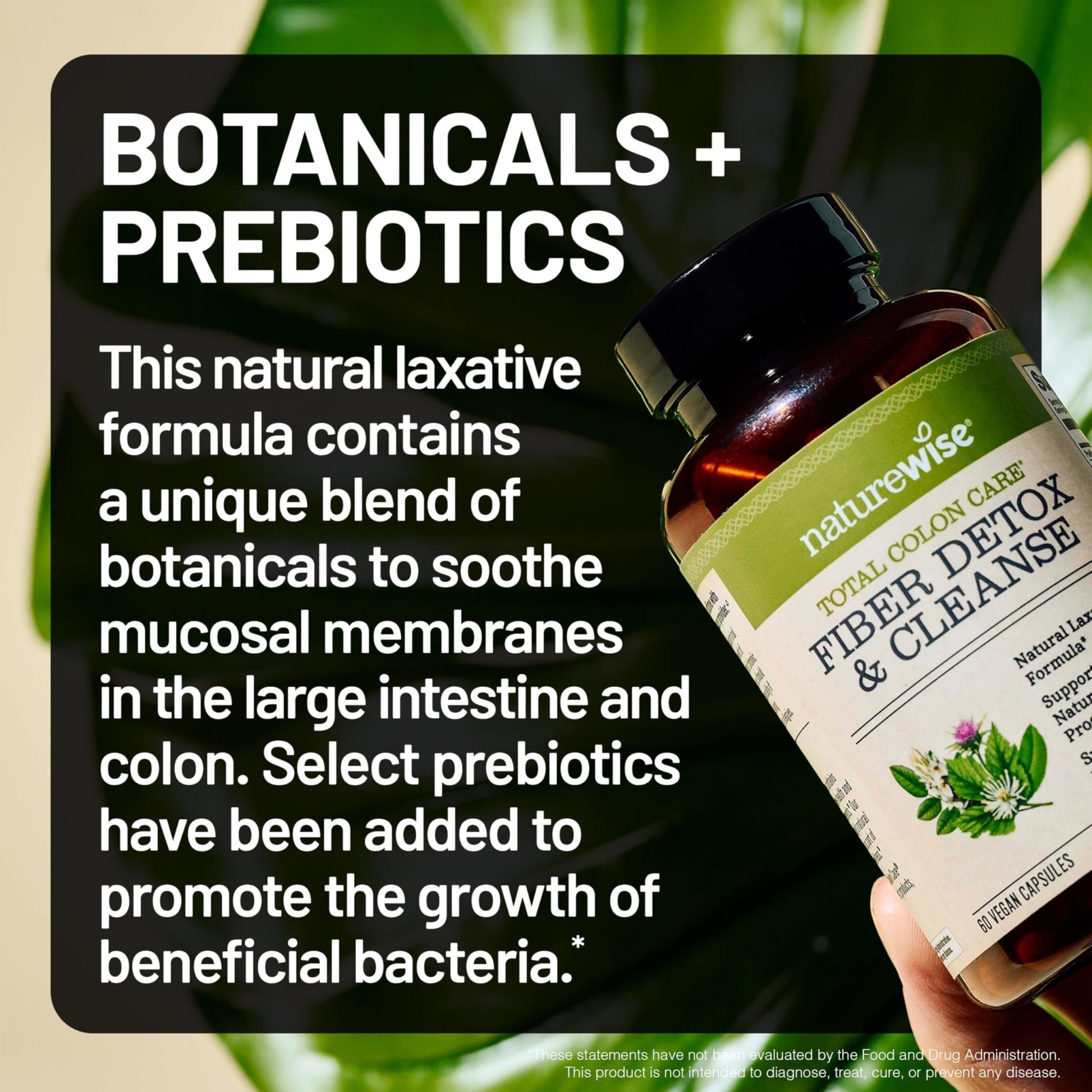 NatureWise Total Colon Care Fiber Cleanse - Natural Laxative Blend - Herbal Laxatives, Prebiotics, & Enzymes for Regularity, Digestion, Weight & Gut Health - dailyvitalstore