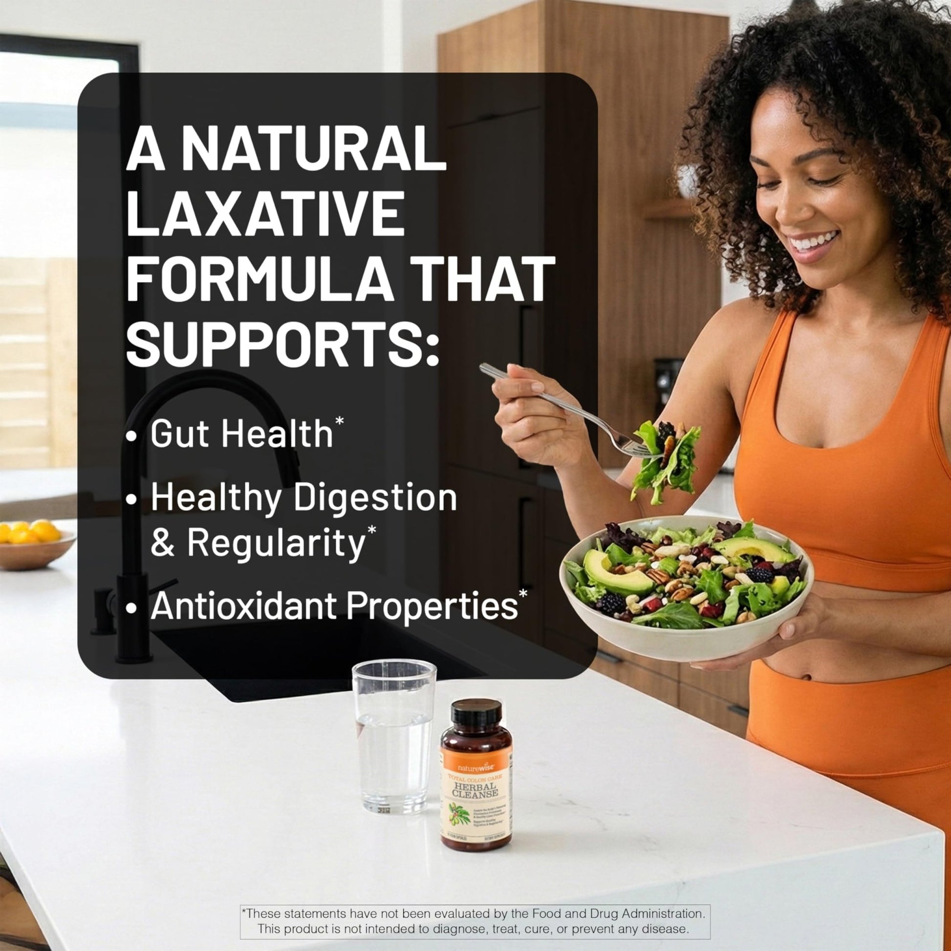 Naturewise Total Colon Care Herbal Cleanse - With Prebiotics, Botanicals, & Antioxidants - for Regular Bowel Movement, Digestion, Gut Health - Vegan, Gluten-Free - dailyvitalstore