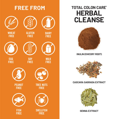 Naturewise Total Colon Care Herbal Cleanse - With Prebiotics, Botanicals, & Antioxidants - for Regular Bowel Movement, Digestion, Gut Health - Vegan, Gluten-Free - dailyvitalstore