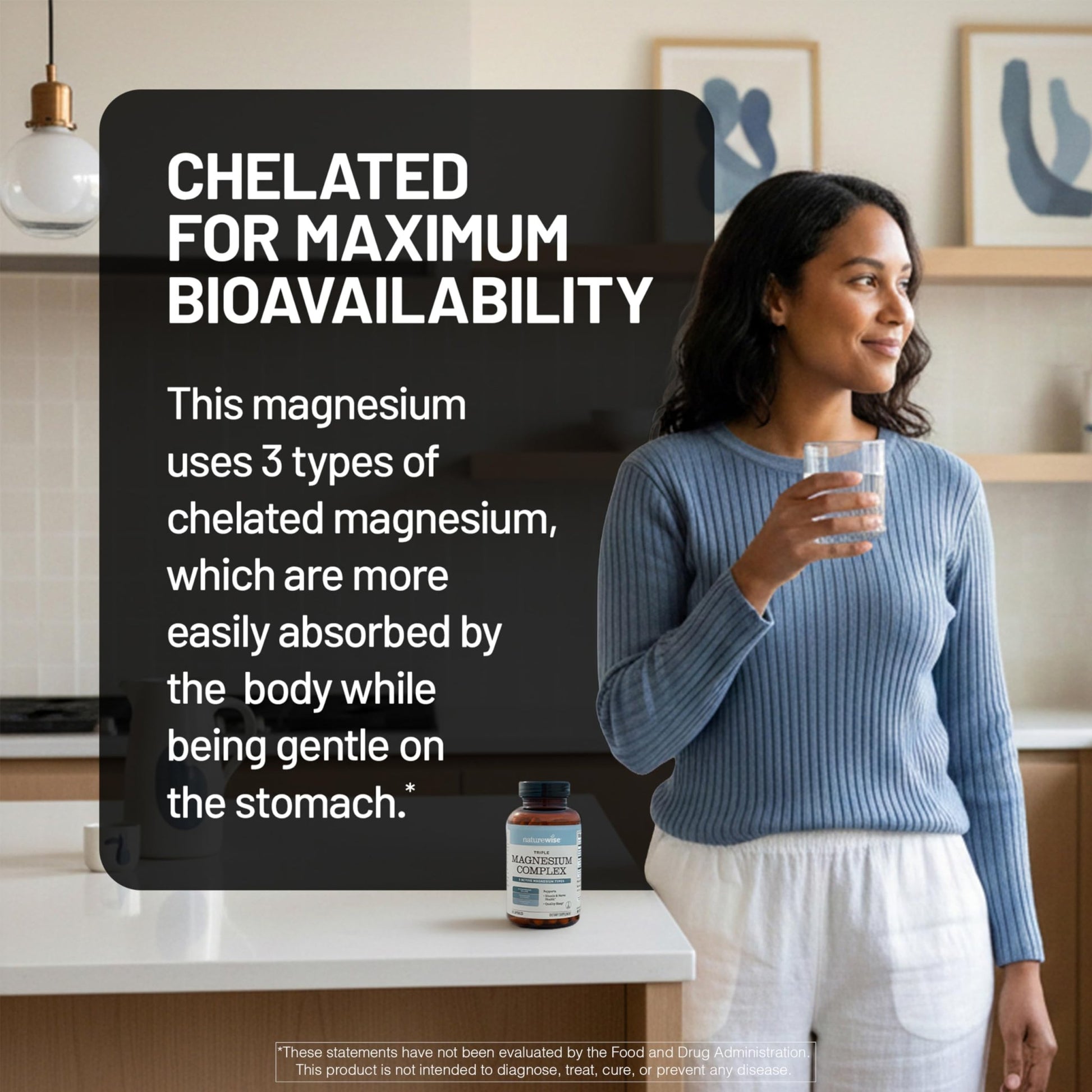 NatureWise Triple Magnesium Complex - High Absorption Magnesium Glycinate + Malate + Citrate for Muscle Nerve & Sleep Support - Vegan 90 Capsules - dailyvitalstore