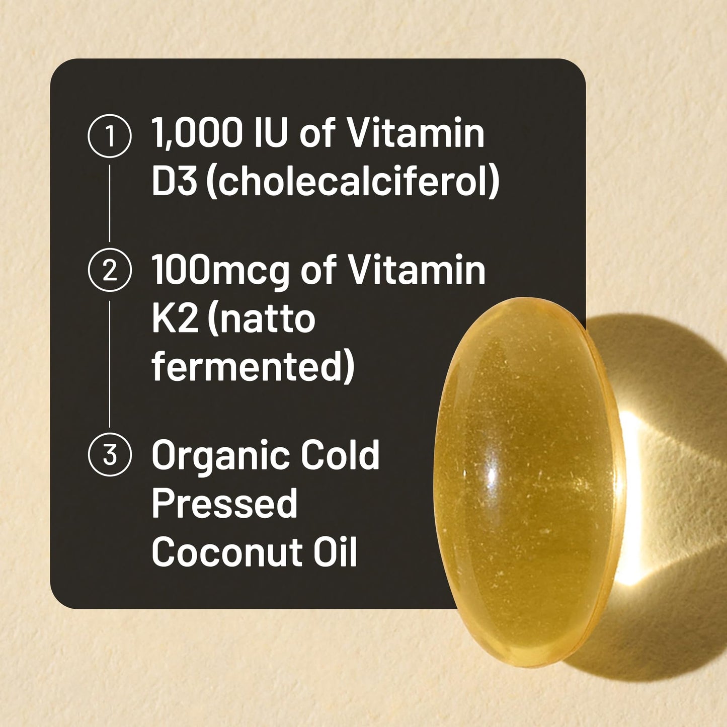 NatureWise Vitamin D3 1000IU + K2 (MK7) 100mcg with Organic Extra Virgin Coconut Oil - Supports Calcium Absorption, Bone & Immune Health - Non-GMO - dailyvitalstore