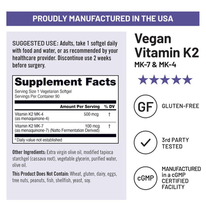 NatureWise Vitamin K2 600mcg Supplement with MK-7 100mcg & MK-4 500mcg - Enhanced Bioavailable Formula - K Complex for Bone and Heart Health - dailyvitalstore