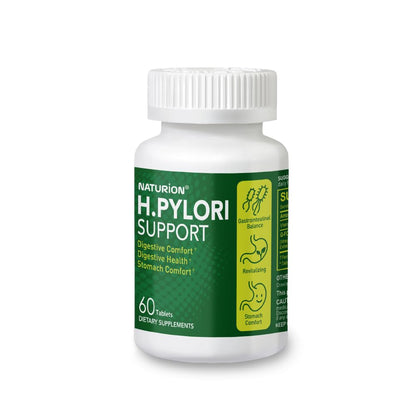 NATURION H. Pylori Support - Digestive Health Supplement with G-FOS Blend, Whey Protein, Licorice, Mastic Gum, Vitamin U, and Vitamin B2 - Stomach Comfort & Gut Balance - 60 Tablets, 30 Day Supply - dailyvitalstore
