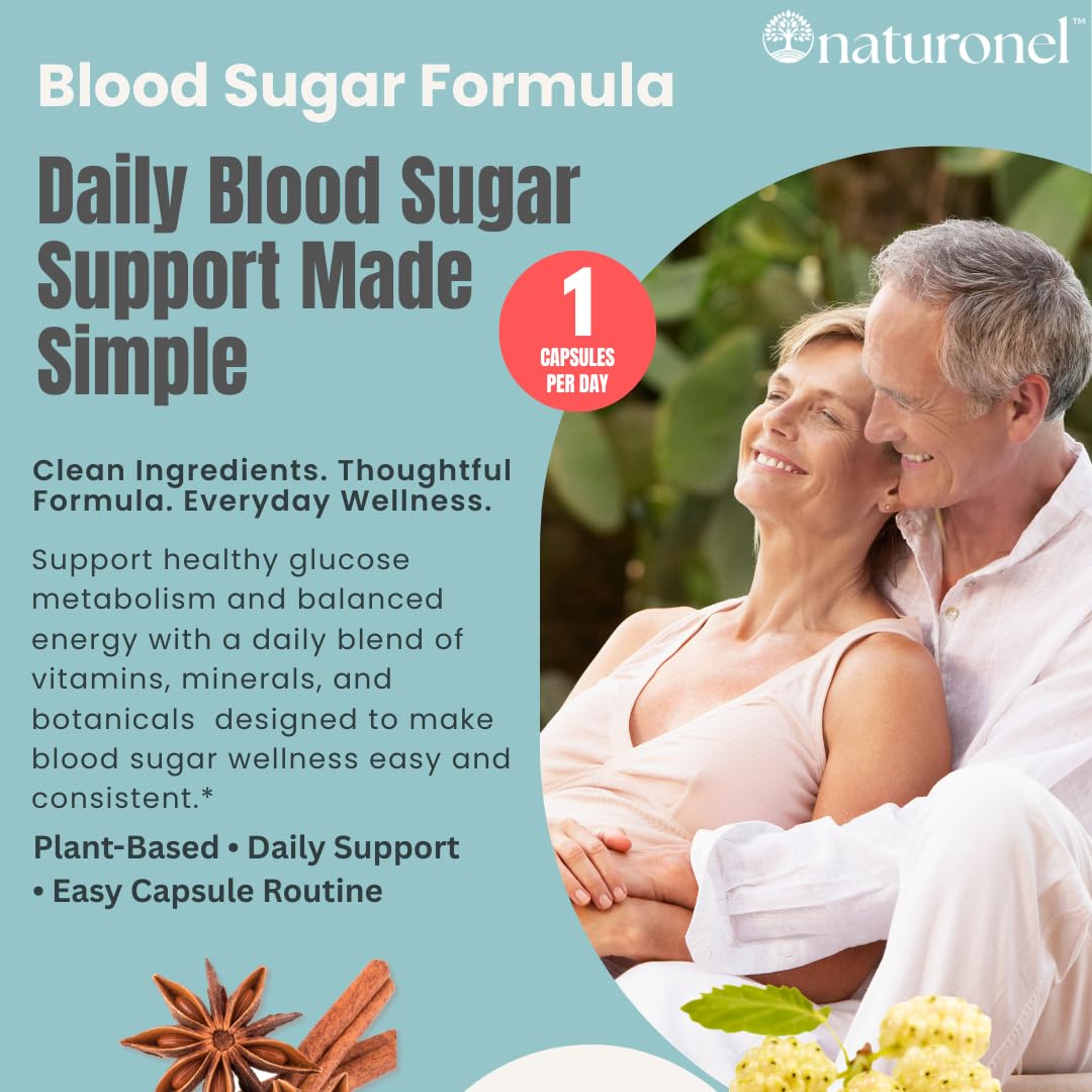 Naturonel Blood Sugar Formula – Metabolic Support with Cinnamon, Banaba, Bitter Melon, Guggul, Licorice, Gymnema, Juniper, Alpha Lipoic Acid & Chromium | Made in USA, GMP Certified - dailyvitalstore