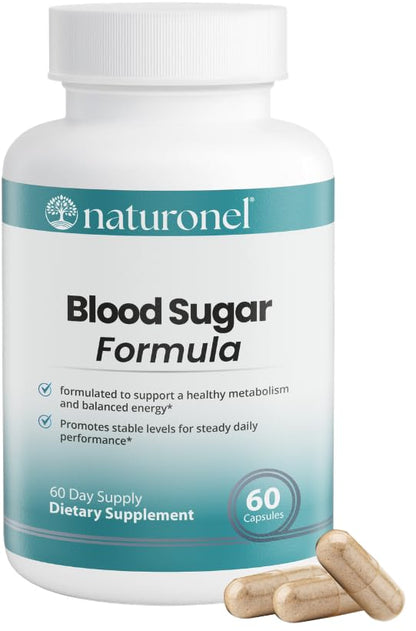 Naturonel Blood Sugar Formula – Metabolic Support with Cinnamon, Banaba, Bitter Melon, Guggul, Licorice, Gymnema, Juniper, Alpha Lipoic Acid & Chromium | Made in USA, GMP Certified - dailyvitalstore