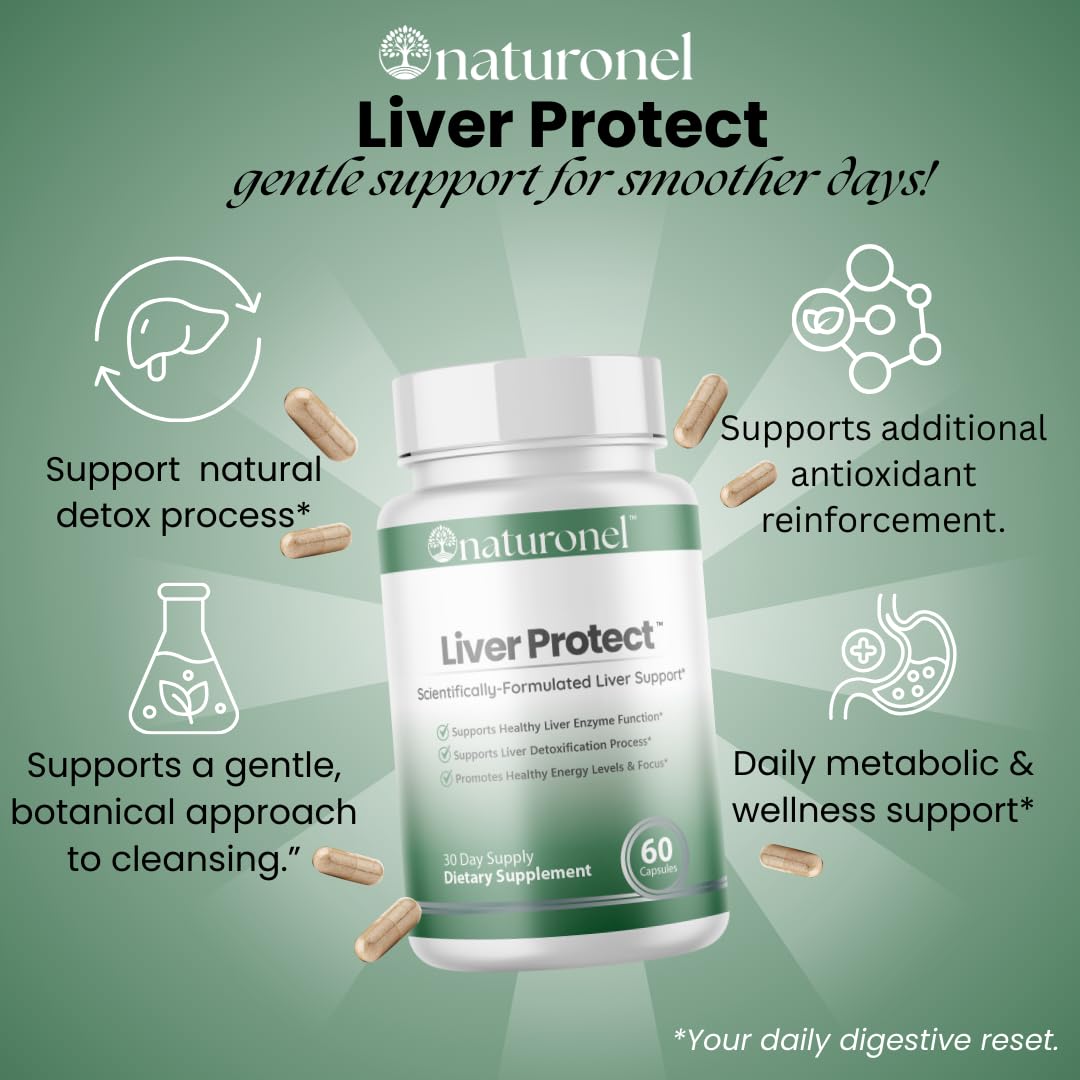 Naturonel Liver Protect – Liver Cleanse Detox & Repair | Liver Detox with Milk Thistle, Beetroot, Artichoke, Dandelion, Chicory, Yarrow, Jujube & Herbal Detox Blend | Made in USA, GMP Certified (1) - dailyvitalstore