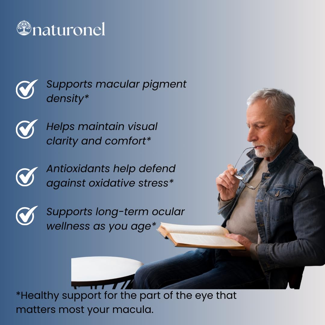 Naturonel Macular Support Formula – Vision & Eye Health with Lutein, Zeaxanthin, Bilberry, Eyebright & Antioxidants | Non-GMO, Made in USA, GMP Certified – 60 Capsules, 30 Day Supply (1) - dailyvitalstore