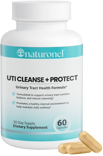 Naturonel UTI Cleanse + Protect – Urinary Tract Support with D-Mannose, Cranberry, Hibiscus & Dandelion | Advanced Formula, Dietary Supplement - Non-GMO, Made in USA, GMP Certified (1) - dailyvitalstore