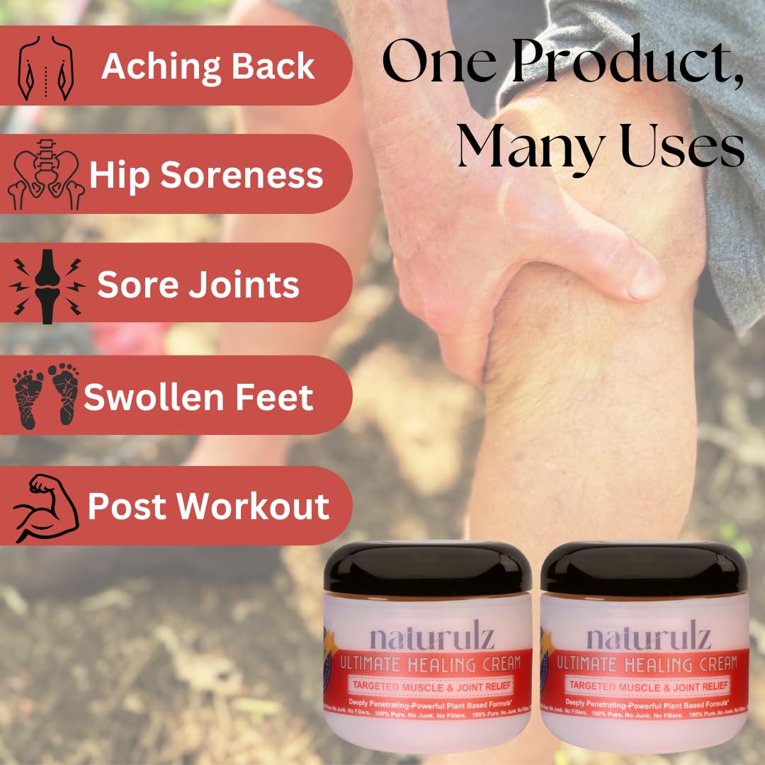 Naturulz Ultimate Healing Cream 4oz Bundle & Save – Plant-Based Topical for Daily Relief of Soreness, Stiffness & Discomfort in Back, Shoulder, Knee, Neck & Foot, Lightweight, Clean Ingredients - dailyvitalstore