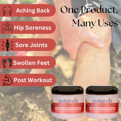 Naturulz Ultimate Healing Cream 4oz Bundle & Save – Plant-Based Topical for Daily Relief of Soreness, Stiffness & Discomfort in Back, Shoulder, Knee, Neck & Foot, Lightweight, Clean Ingredients - dailyvitalstore