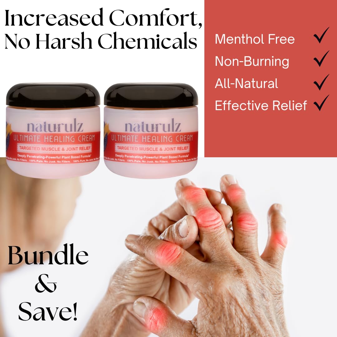 Naturulz Ultimate Healing Cream 4oz Bundle & Save – Plant-Based Topical for Daily Relief of Soreness, Stiffness & Discomfort in Back, Shoulder, Knee, Neck & Foot, Lightweight, Clean Ingredients - dailyvitalstore