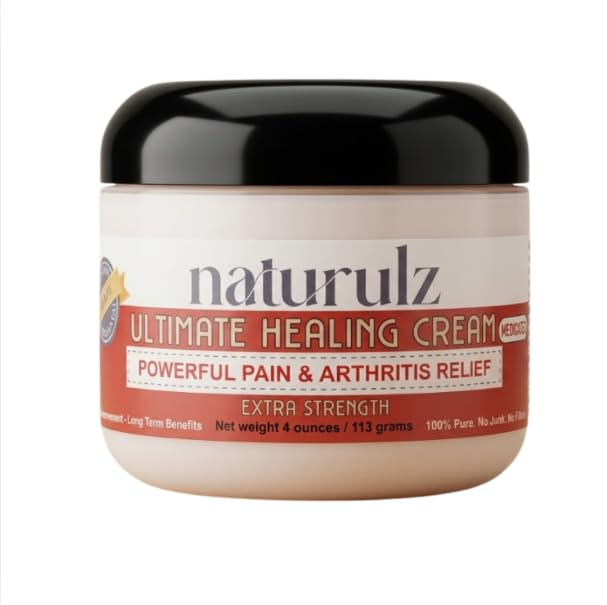 Naturulz Ultimate Healing (Medicated) Cream OTC 4 Ounce - Pain & Arthritis Topical for Sore Lower Back, Neck, Shoulders, and Muscles. All-Natural Formula with Medication Strength Capsaicin. - dailyvitalstore